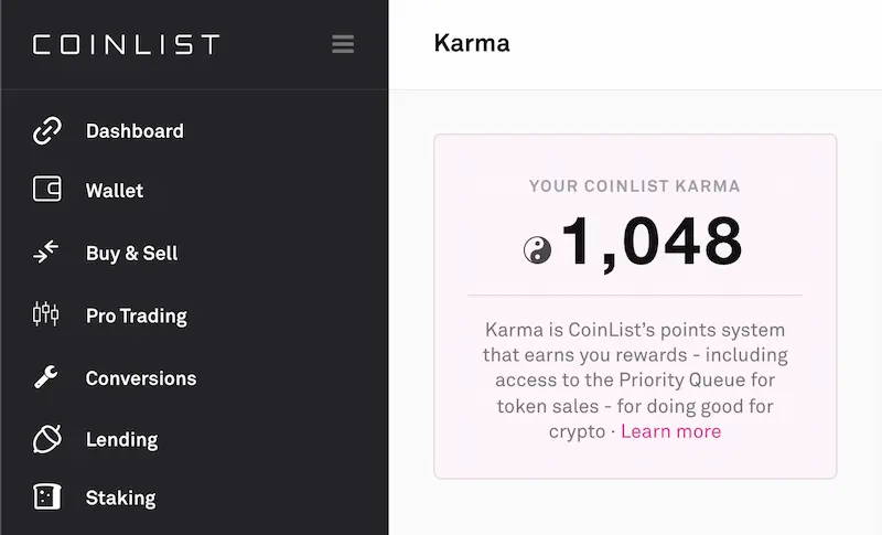 コインリスト(CoinList)の使い方|カルマの貯め方【最短1,000カルマ】
